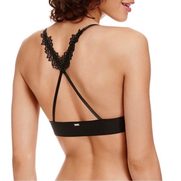 NWOT PINK Victoria’s Secret Daisy Lace Bralette, Ombré Pink/Black - Picture 2 of 10